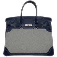 Hermes Ghillies 35 Two-tone Bag In Blue-Gray H1042BLD