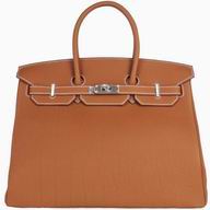 Hermes Birkin 35 CLEMENCE Cowhide Gold Hardware Caramel Coffee H1035UFO