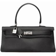 Hermes Calfskin Shoulder Kelly 40cm With Silver In Black H358277
