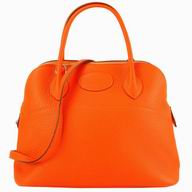 Hermes Bolide Relax Tago Clemence Cowhide Handbag Orange H596333