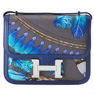 Hermes Constance Silk Swift Leather 18cm Bag Palladium Hardware H1018ZSD