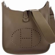 Hermes Togo Leather Evelyne Bag Elephant Gray H056277CK18
