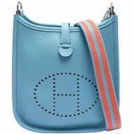 Hermes Evelyne Togo Leather Bag Silvery Plated Hardware H056276LBR