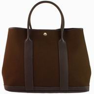 Hermes Garden Party Canvas Togo Leather Bag H20136LO