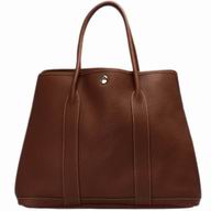 Hermes Garden Party Togo Leather Bag Silvery Hardware H51919