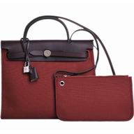 Hermes Herbag 31 Toile Officier Shoulder-Bag Coffer Red H54208