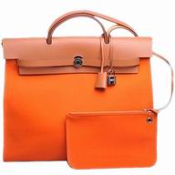 Hermes Herbag 39 Cassis-Fauve Light Brown/Orange Bag H1039LB