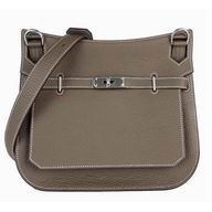 Hermes Jysiere Togo Cowhide 28 Shoulder Bag Gray H100595