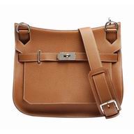Hermes Jysiere Cowhide 31 cm Shoulder Bag Deep Coffee(Silver) H1096DCS