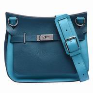 Hermes Jysiere Clemence Cowhide Shoulder Bag Turkey Blue H0546F3