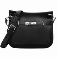 Hermes Jysiere Cowhide Shoulder Bag Black H1069JS