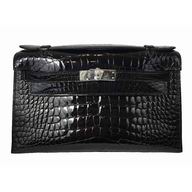 Hermes Kelly 25 Niloticus Crocodile Palladium Hardware Bag H8088CRB