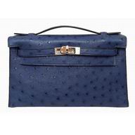 Hermes Kelly 25 Ostrich Palladium Hardware Bag H8088OS