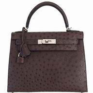 Hermes Kelly 28 Ostrich Palladium Hardware H695949