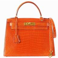 Hermes Kelly 32 Porosus Crocodile Gold Hardware HK1032CRE