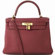 Hermes Kelly 32cm Togo Leather In Dark Red H27162