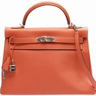 Hermes Kelly 32 Togo Leather Silvery Hardware Orange HK1032RGS