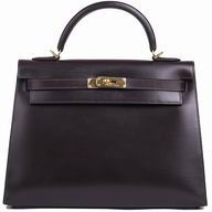Hermes Kelly 32cm Swift Leather Gold Hardware Brown HK1032ZSY