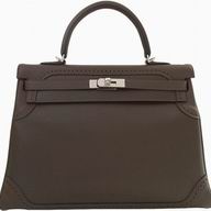 Hermes Kelly 35 Swift Veau Graine Leather Palladium Hardware Bag Eucalyptus H1035GEW