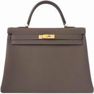 Hermes Kelly 35 Toge Leather Gold Hardware Bag Taupe HK1035TPE