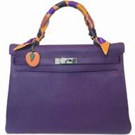 Hermes Kelly 35 Toge Leather Palladium Hardware Bag Ultraviolet(Purple) H1035SPL