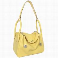 Hermes Cowhide Silvery Hardware Lindy Bag Yellow HL044D6