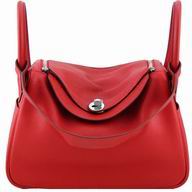 Hermes Seift Cowhide Lindy Silvery Hardware 30 CM Bag Red HL2D8B5