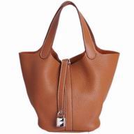 Hermes Picotin Lock PM Togo Leather Silver Bucket Palladium Hardware Coffee H056289CK