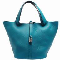 Hermes Picotin Lock Togo Leather Silver Bucket Palladium Hardware Blue H060992CK