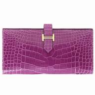 Hermes Crocodile Kelly Long Wallet Rose Pink Gold H988927