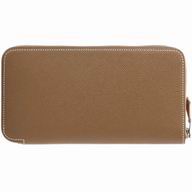 Hermes Silk Epsom Leather Long Wallet Brown H569446