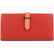 Hermes Kelly Epsom Leather Long Wallet Red H50308