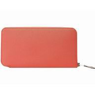 Hermes Silk In Epsom Leather Long Wallet Pink Orange H59894