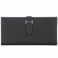 Hermes Epsom Leather Long Wallet Graphite H56027