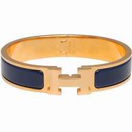 Hermes Click H Logo Enamelled Bracelet Deep Blue / Gold HC57256