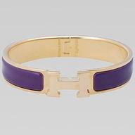 Hermes Click H Logo Enamelled Bracelet Purple / Gold H58965LRG