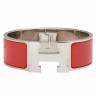 Hermes Click H Logo Enamelled Bracelet Peach / Silver H5411071