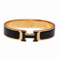 Hermes Click H Logo Enamelled Bracelet Black / Gold H5725954