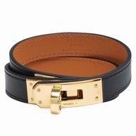 Hermes Kelly Double Tour Calfskin Bracelet Black HB5993