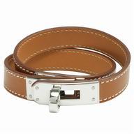 Hermes Kelly Double Tour Calfskin Bracelet Coffee HB5919
