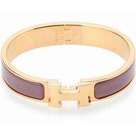 Hermes Click H Logo Enamelled Bracelet Lavender& Gold HB3512