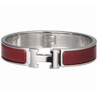 Hermes Click H Logo Enamelled Bracelet Deep Red& Gold HB5816