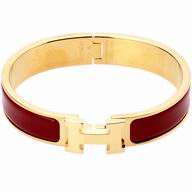 Hermes Click H Logo Enamelled Bracelet Red& Gold HB68966
