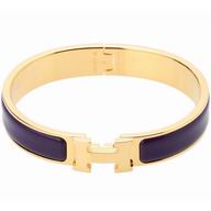Hermes Click H Logo Enamelled Bracelet Purple & Gold HB1840