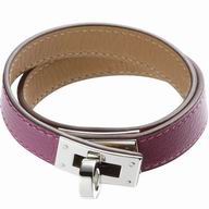 Hermes Classic Kelly Double Tour Platinum Calfskin Bracelet Purple HB18189