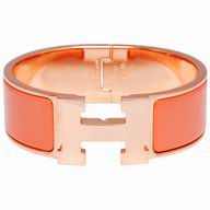 Hermes Medium Enamelled Click H Logo Bracelet Rose Gold/ Pink HE52595