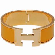 Hermes Medium Enamelled Click H Logo Bracelet Gold/ Yellow H50188