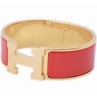 Hermes Medium Enamelled Click H Logo Bracelet Gold/ Rose Pink HE58865