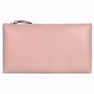Gucci Swing Gold Logo Calfskin Cosmetic Bag In Pink G6111504