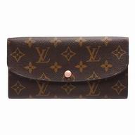 Louis Vuitton Classic Monogram Canvas Calfskin Leather Emilie Wallet Pink M61447